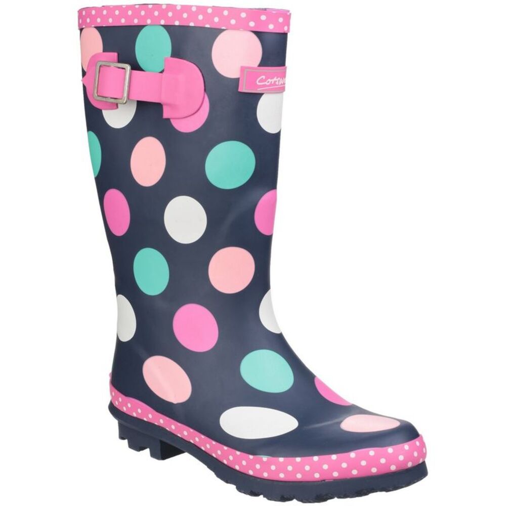 Cotswold Childrens Girls Dotty Spotted Wellington Boots / Multicolored